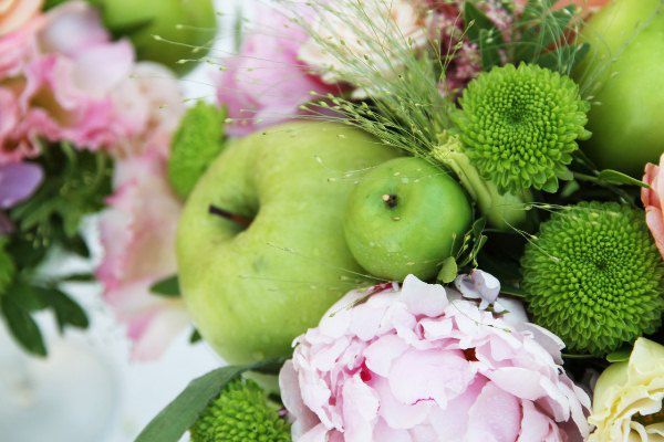 оформление свадьбы яблоками