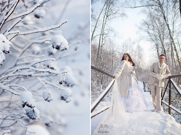 зимний образ невесты