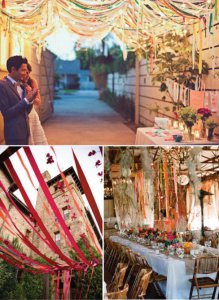 оформление свадьбы лентами