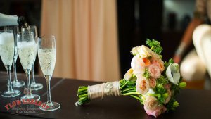 персиковый букет невесты